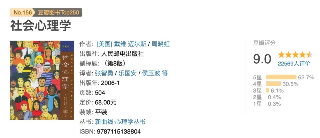 豆瓣评分9.0《社会心理学》这本书建议你越早看越好！