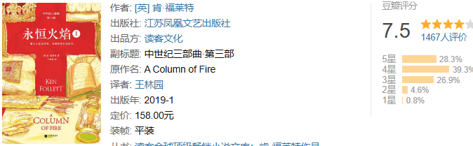 全球狂卖超10亿册！连英国女王都在追的肯·福莱特作品集！